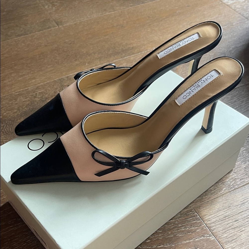 Tony Bianco Black and Pink Heels